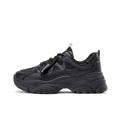 Warrior Height Increasing Cushioning Low Top Chunky Sneakers Women's Black