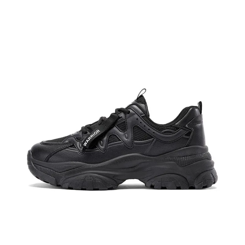 Warrior Height Increasing Cushioning Low Top Chunky Sneakers Women's Black-0