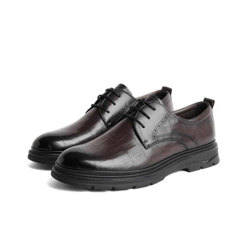 Senda Dress Shoes Men Low Top Black/Brown-19
