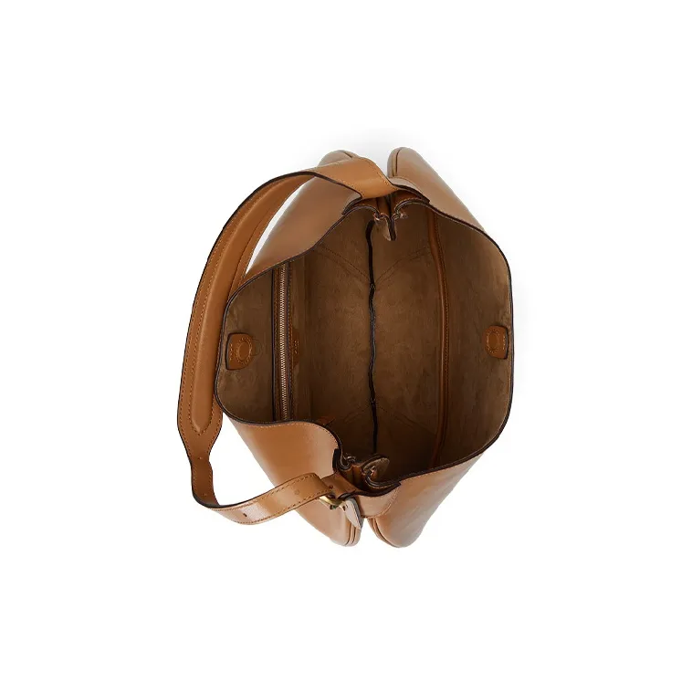 Polo Ralph Lauren Cow Leather Handbag Shoulder Bag Women's Light Brown-3