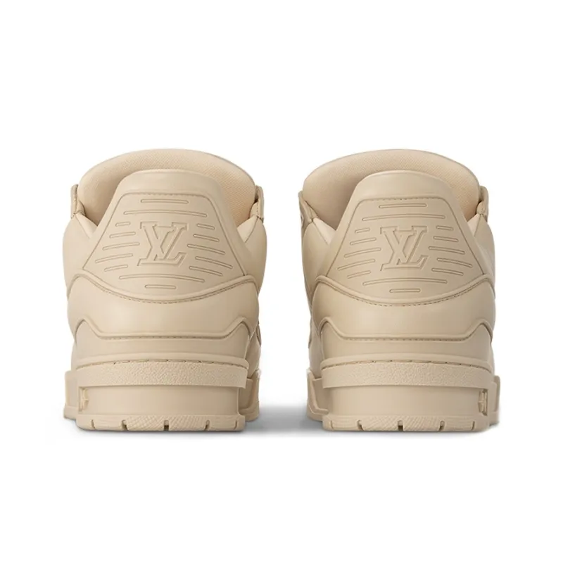 LOUIS VUITTON Trainer Low Top Skateboard Shoes Men's Beige-3