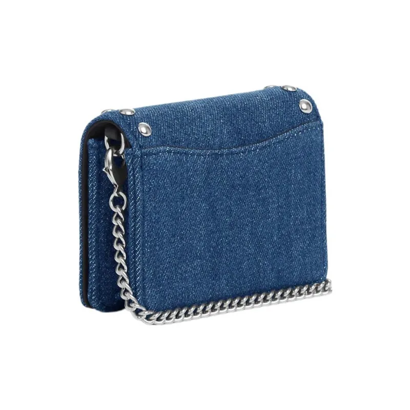 COACH Denim Small Square Bag, Shoulder Bag, Crossbody Bag, Wallet Mini Women's Denim Blue-1