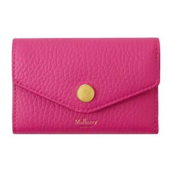 Mulberry Grained Cow Leather Wallet Regular Women's Mulberry Berry Pink