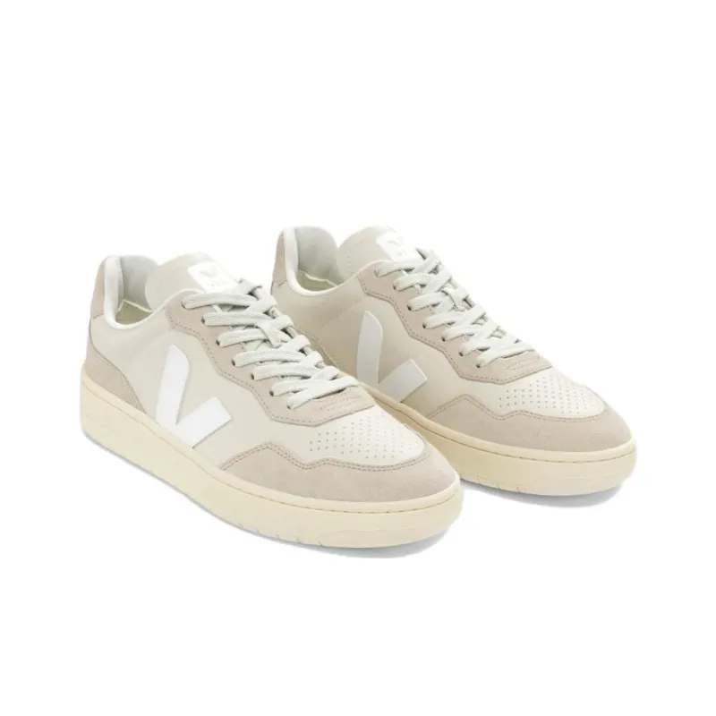 VEJA V-90 Panelled Low-top Suede Sneakers-3