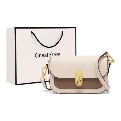 Simvay Clos Cow Leather Small Square Bag Shoulder Bag, Crossbody Bag Small Size Women's Ecru/Black