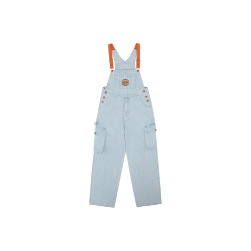 MostwantedLab Hamburger Overalls Unisex White/Blue Stripes