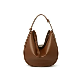 CHICWIND Cow Leather Underarm Dumpling Bag Shoulder Bag Women's Black, Macchiato Color