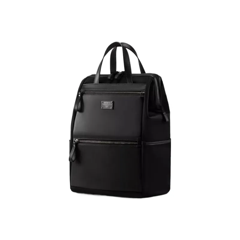 SAMSONITE Fabric Microfiber Leather Backpack Small Size Women's Black-1