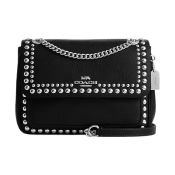 COACH Klare Pebbled Leather Small Square Bag Shoulder Bag Crossbody Bag Medium Size Women's Black