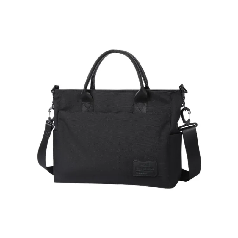 BJIAX Nylon Portable One Shoulder Crossbody Laptop Bags Briefcases Large Size Men's Black-8
