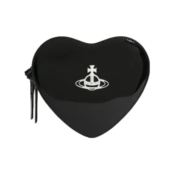 Vivienne Westwood Calfskin Heart Shaped Bag, Shoulder Bag, Crossbody Bag Regular Women's Black