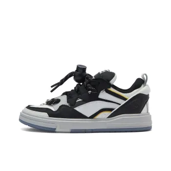 LiNing SWAG Anti Slip Wear Resistant Low Top Gourd Shaped Lock, Low Top Puffy Skateboard Shoes Women's Black