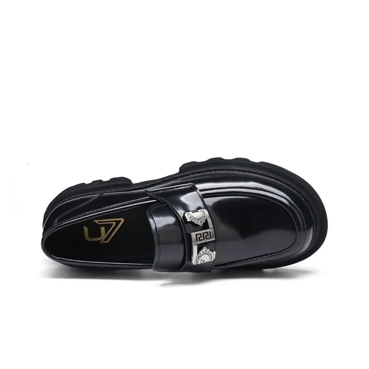 U7 Top Grain Cow Leather Collection Men's Casual Shoes Men's Black-4