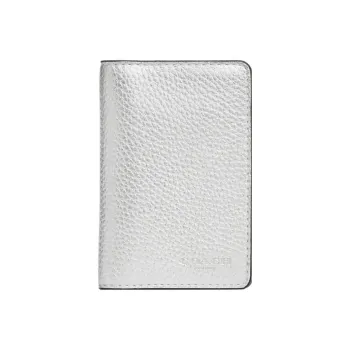 COACH Cow Leather Coin Purses Wallets Mini Women's Silver