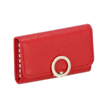 BVLGARI Nappa Leather Key Pouch Regular Women's Red