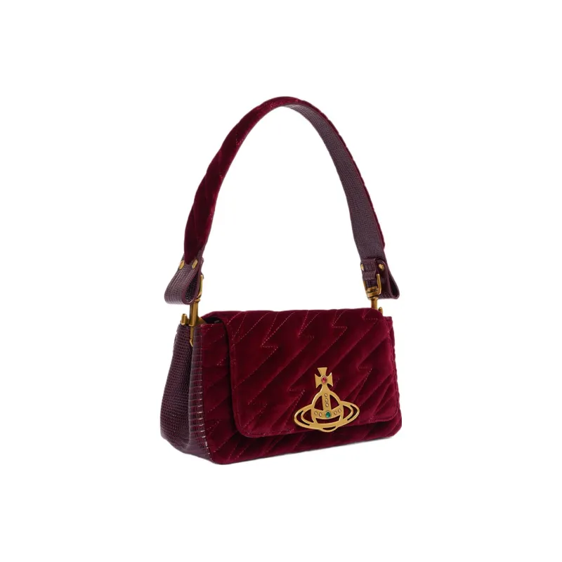 Vivienne Westwood HAZEL Lint Handbag Shoulder Bag Women's Burgundy-2
