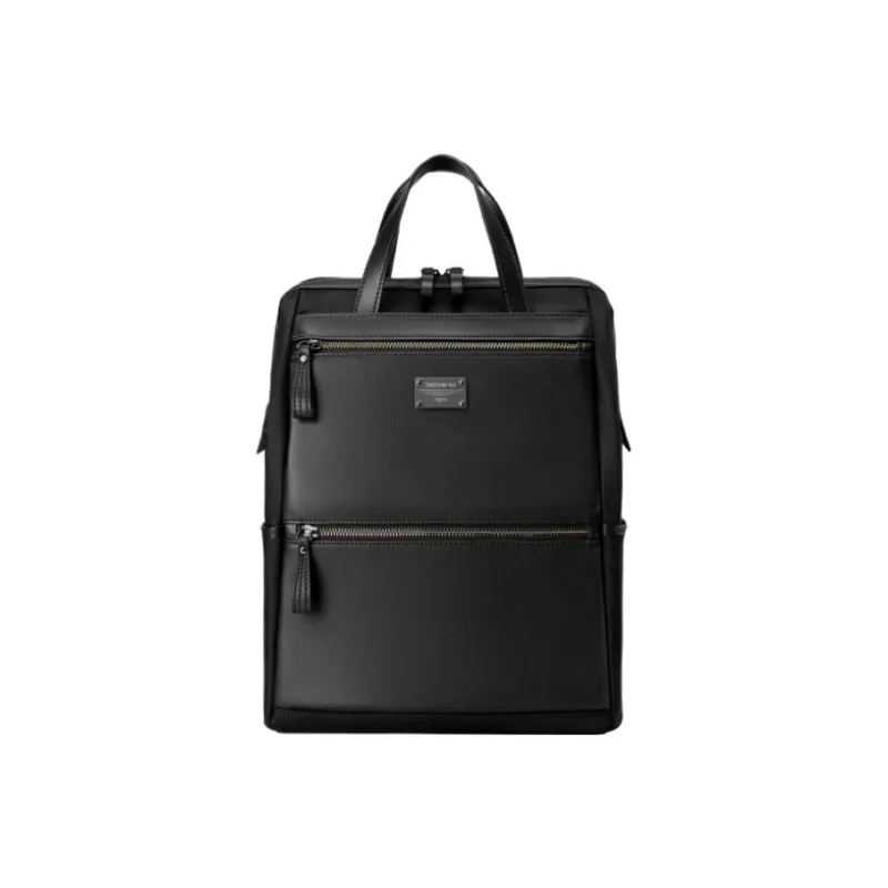 SAMSONITE Fabric Microfiber Leather Backpack Small Size Women's Black-0