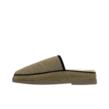 CHANEL Abrasion Resistant Closed Toe Slippers Women's Green