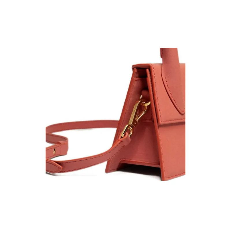 Jacquemus Smooth Leather Shoulder Bag Crossbody Bag Handbag Women's Brick Red-4