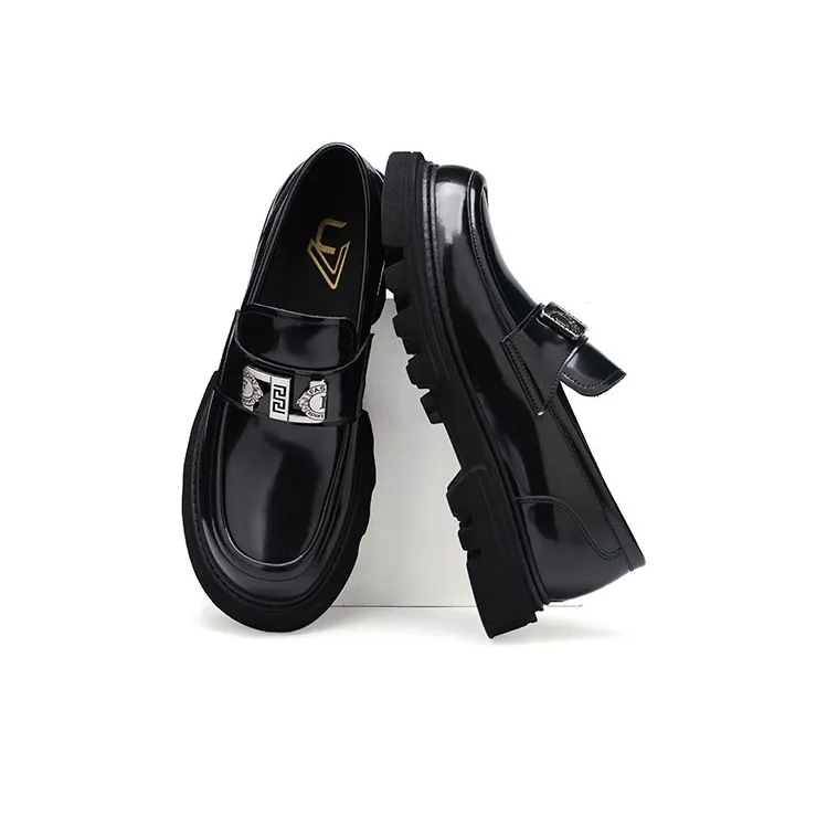 U7 Top Grain Cow Leather Collection Men's Casual Shoes Men's Black-1
