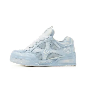 CANDYDONDA Anti-Slip Wear-Resistant Low-Top Skateboard Shoes Unisex Sky Blue