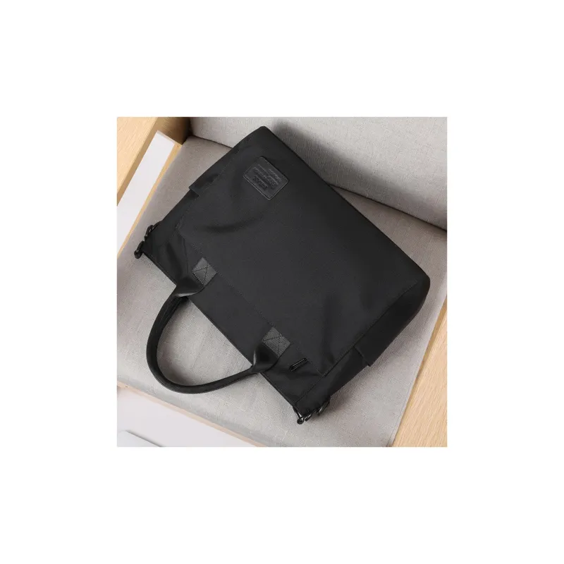 BJIAX Nylon Portable One Shoulder Crossbody Laptop Bags Briefcases Large Size Men's Black-6