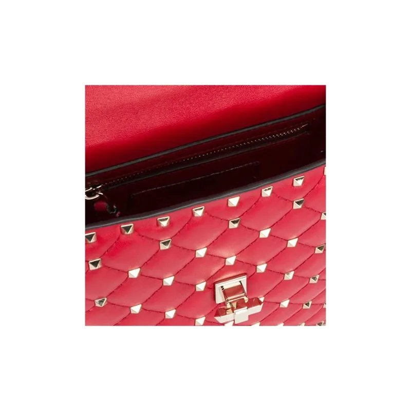 Valentino Leather Handbag Shoulder Bag Crossbody Bag Regular Women's Red-3