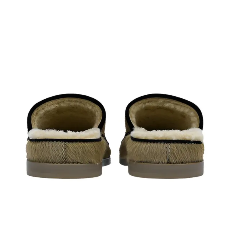 CHANEL Abrasion Resistant Closed Toe Slippers Women's Green-3