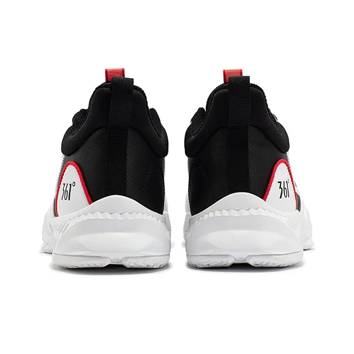 361° Cushioning Anti-Slip And Wear-Resistant Low-Top Basketball Shoes Men's 361 Degrees White/Robin Red-3