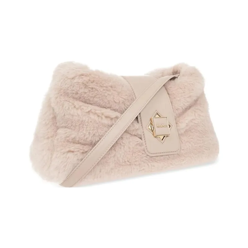 MaxMara Cuscino Teddy Foldover Top Shoulder Bag-1