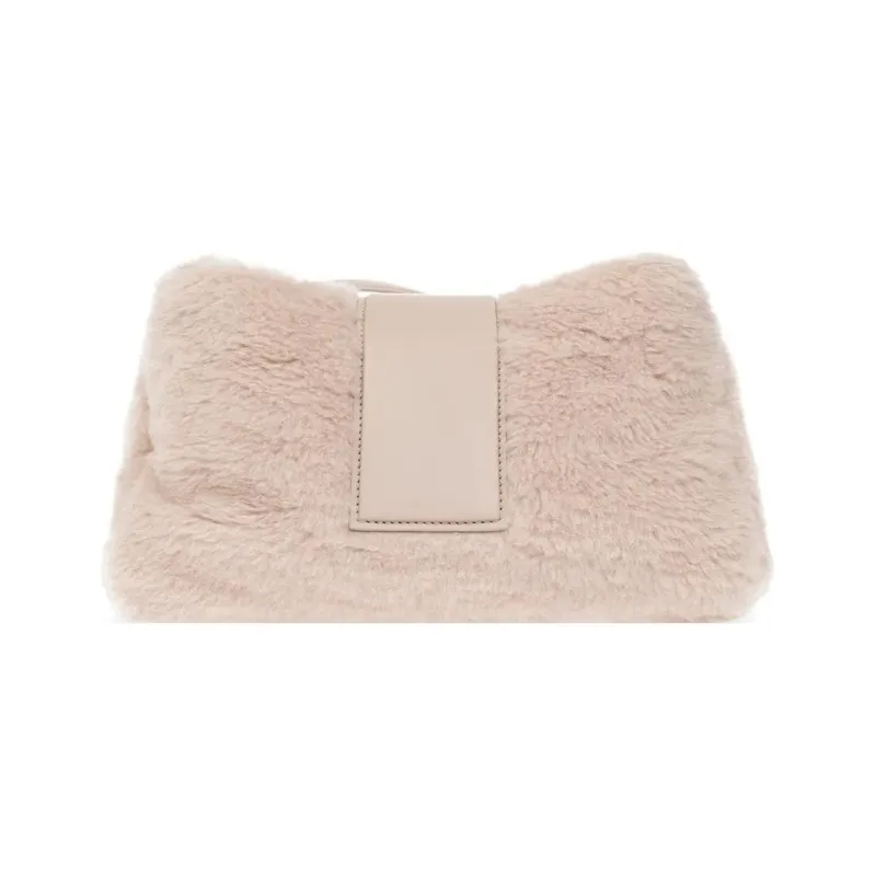 MaxMara Cuscino Teddy Foldover Top Shoulder Bag-2