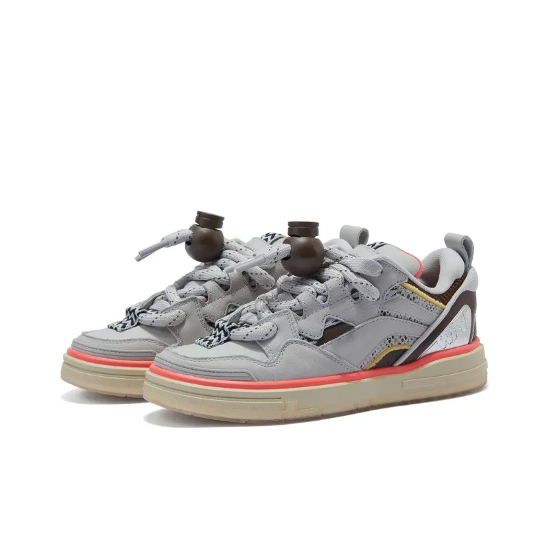 LiNing Wave Skateboard Shoes Men Low Top Terracotta Brown-2