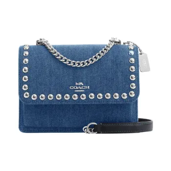 COACH Klare Denim Leather Small Square Bag Shoulder Bag Crossbody Bag Mini Women's Denim Blue