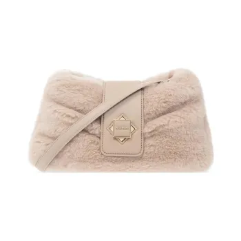MaxMara Cuscino Teddy Foldover Top Shoulder Bag