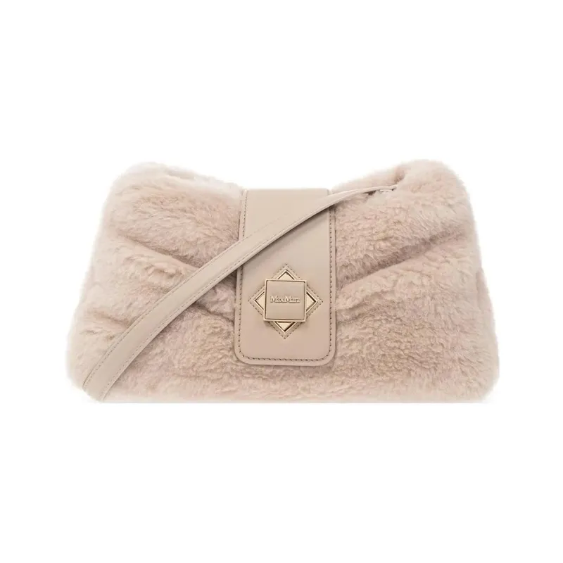 MaxMara Cuscino Teddy Foldover Top Shoulder Bag-0