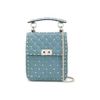 Valentino Leather Portable Crossbody Bag Shoulder Bag Regular Women's Light Blue