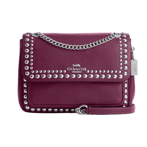 COACH Klare Pebbled Leather Small Square Bag Shoulder Bag Crossbody Bag Medium Size Women's Deep Berry