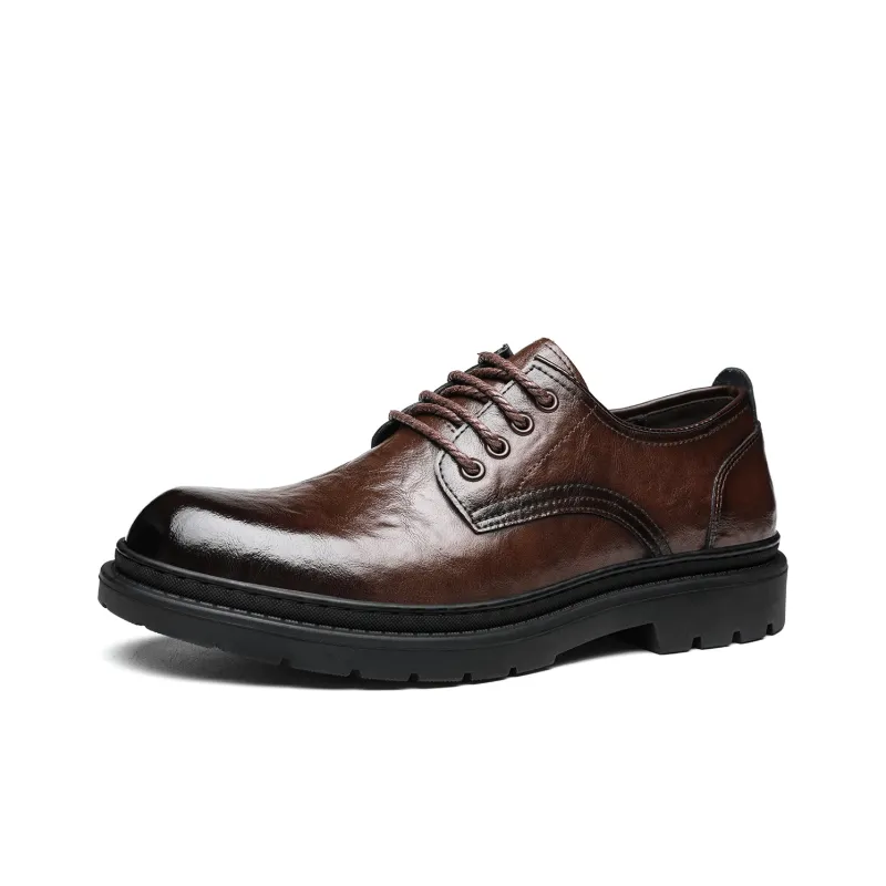 CHINT Dress Shoes Men Low Top Black-6