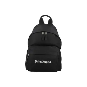 PALM ANGELS Nylon Logo Backpack 'Black/White'