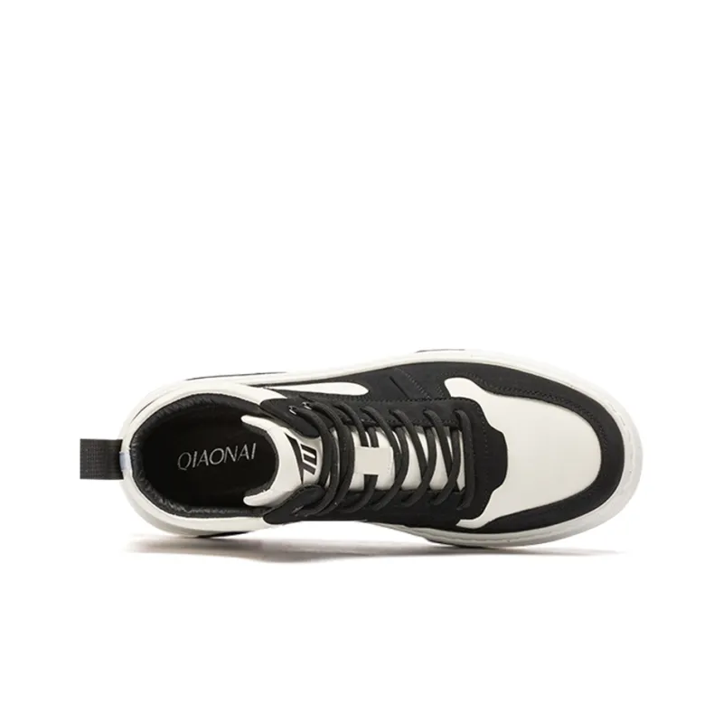QIAONAI Height Increasing Wear-Resistant High-Top Skateboard Shoes 4cm Men's-6