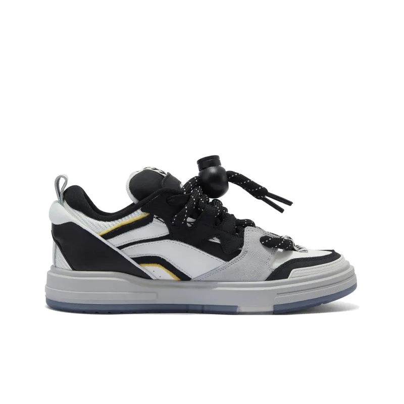 LiNing SWAG Anti Slip Wear Resistant Low Top Gourd Shaped Lock, Low Top Puffy Skateboard Shoes Women's Black-1