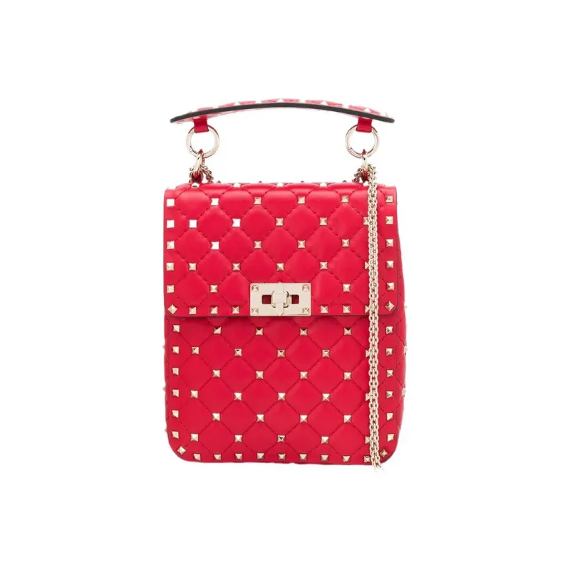 Valentino Leather Handbag Shoulder Bag Crossbody Bag Regular Women's Red-0