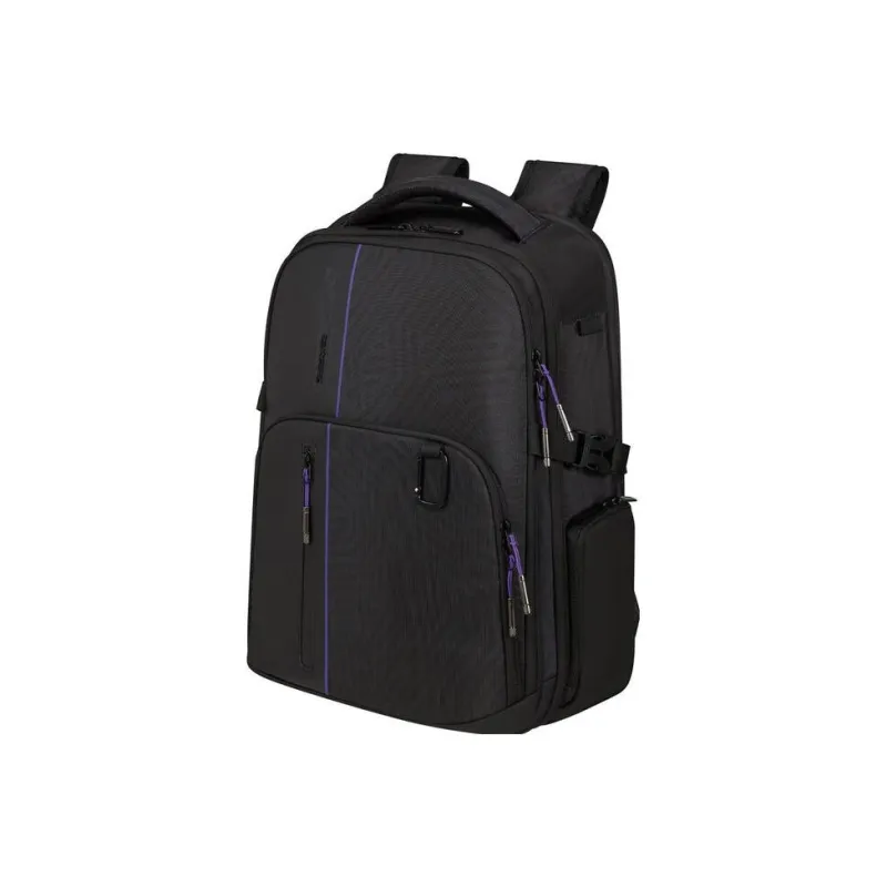 SAMSONITE Recycled PET Polyester Backpack Unisex Black Purple-1