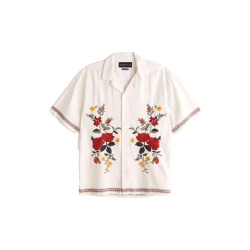 Abercrombie＆Fitch Shirts Men Off-White Floral Pattern