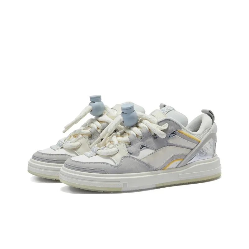 LiNing Wave Skateboard Shoes Men Low Top Microcrystalline Gray-2