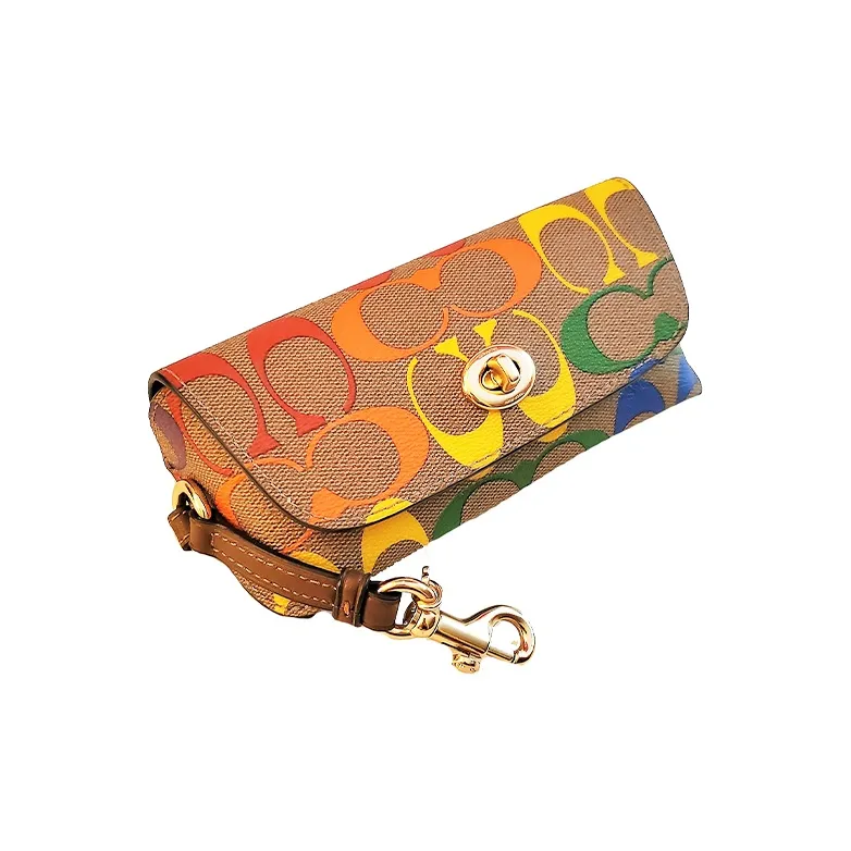 COACH Sunglass Case Eyeglass Pouches Brown-4