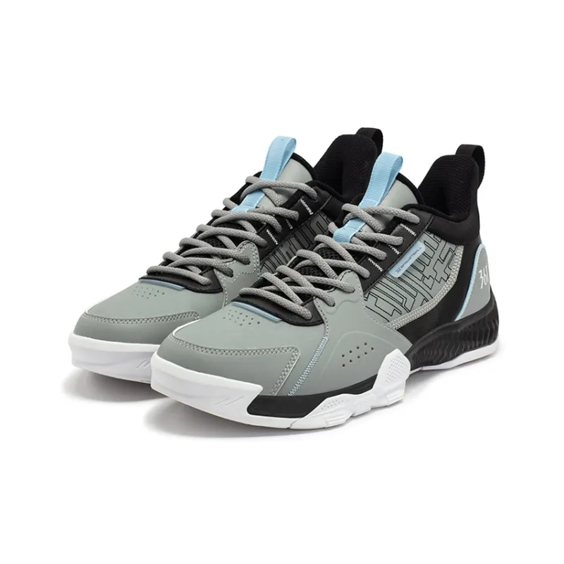 361° Cushioning Anti-Slip And Wear-Resistant Low-Top Basketball Shoes Men's Invisible Gray/Calm Blue-2