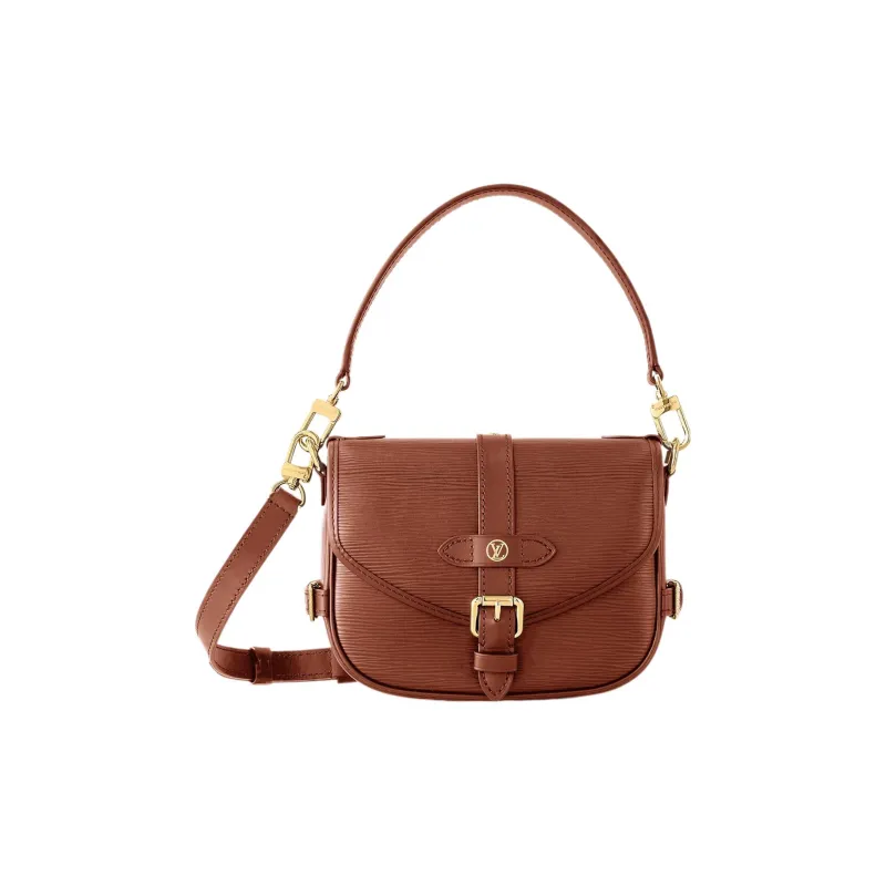 LOUIS VUITTON SAUMUR BB Cow Leather Shoulder Bag Crossbody Bag Handbag Small Size Women's Brown-0