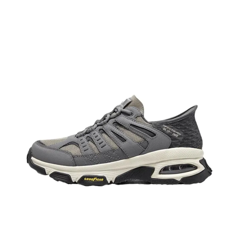 Skechers Slip Resistant Low Top Casual Running Shoes Men's Gray-0
