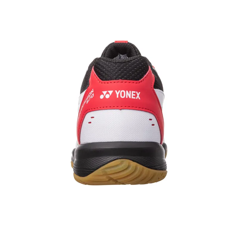 YONEX Power Cushion 670 Anti-Slip Wear-Resistant Low-Top Badminton Shoes Unisex White Red-3